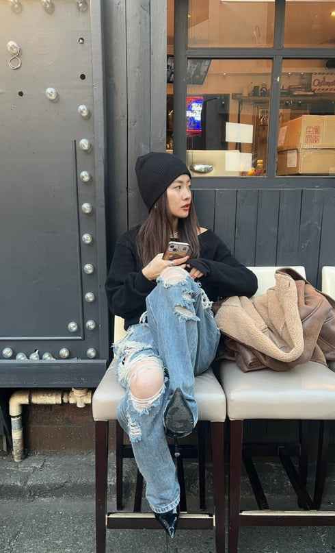 オーバークラッシュデニム